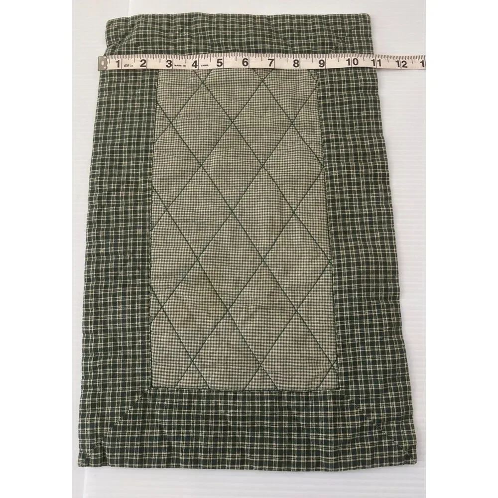 Green Gingham Check Diamond Quilted Placemats Cottagecore Farmhouse Decor